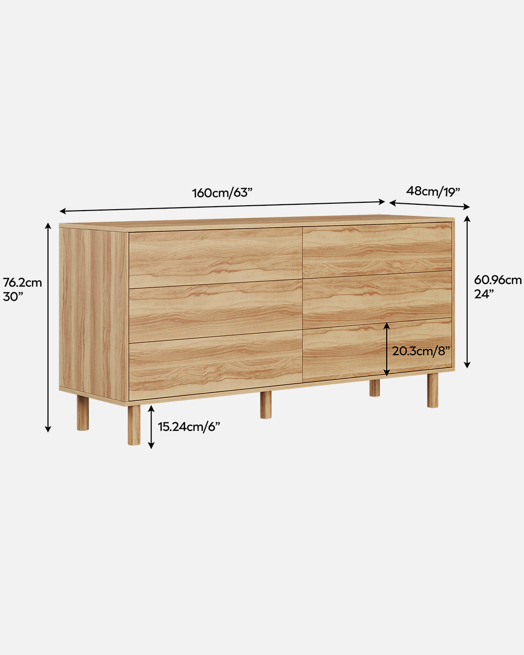 PŪRE - Commode 6 Tiroirs